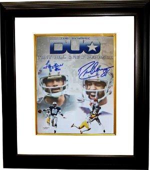 Drew Pearson signed Dallas Cowboys 16X20 Custom Framed with Tony Hill DynamicDuo- JSA Holo