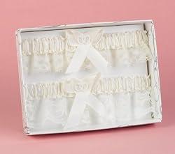 Hortense B. Hewitt Wedding Accessories Double Heart Garter Set, Ivory