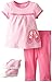 BON BEBE Baby Girls' Newborn Ballerina Slippers 4 Piece Pant Set with Sneakers