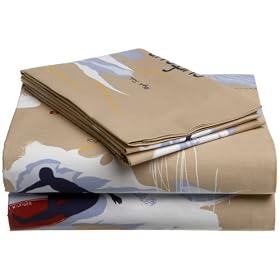 Tommy Hilfiger 100% Cotton Print Sheet set, bring your sleeping comfort Tommy Hilfiger 100% Cotton Print Sheet Set