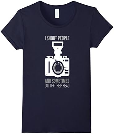 Women's I Shoot People Photography T Shirt Small Navy