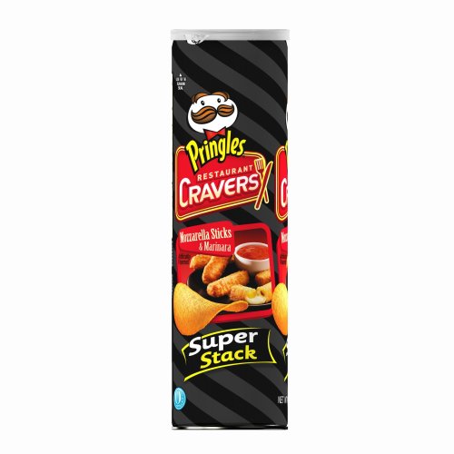 Pringles Potato Crisps Super Stack Restaurant Cravers, Mozzarella Sticks & Marinara, 6.38-Ounce Tubes (Pack of 14)