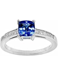 14K White Gold Tanzanite and Diamond Ring -- LIFETIME WARRANTY