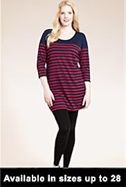 Plus Striped 34 Sleeve Tunic