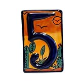 5, Five, Cactus Design Ceramic Number Tile