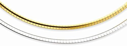 Sterling SilverSterling Silver &amp; Gold-plated 3mm Reversible Adjustable Omega 18"