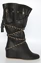 80%20 The Bobbie Chain Gathered Hidden Wedge Boot in Black,Shoes for Women
