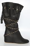 80%20 The Bobbie Chain Gathered Hidden Wedge Boot in Black,Shoes for Women