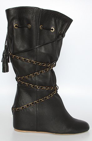 80%20 The Bobbie Chain Gathered Hidden Wedge Boot in Black,Shoes for Women from 80%20