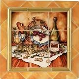 The Clay Palette 6 Ceramic Chardonnay Kitchen Backsplash, 18 W x 18 H