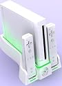 Charge Station Cooling Fan Cooler System with 2 Battery Covers for Nintendo Wii