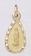 Guadalupe and Sacred Heart of Jesus 10KT Gold Baptism Medal, 12 x 8 mm, with 14KT Gold Chain, in Deluxe Gift Box