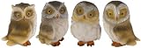 3 inch Miniature Owl Babies Figurine Indoor / Outdoor Garden Statues - Set of 4