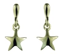 Silver Stud Earrings with Star Drop