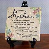 Thank You Mom Personalized Tumbled Stone Plaque