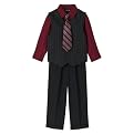 Toddler Boys' Cherokee&reg; Stripe 4pc Vest Set - Black/Red