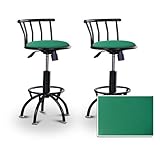 2 24"-29" Everglade Green Vinyl Seat Black Adjustable Specialty / Custom Ba ....