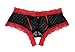Trixx Intimates Women's Black Crotchless Boyshort Panty With Red Laceup X-Large