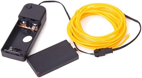 HKWX 10 Feet Long Flexible Yellow EL Wire with Inverter