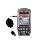 Retractable USB Cable for the Blackberry 7130e with Power Hot Sync and Charge capabilities - Gomadic Brand w/ TipExchange Technology