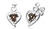 Three Stone Round Smoky Quartz Heart Earrings title=