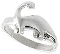 Sterling Silver Diamond Cut Dinosaur Ring