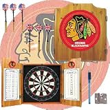 NHL Chicago Blackhawks Dart Cabinet includes Darts and Board