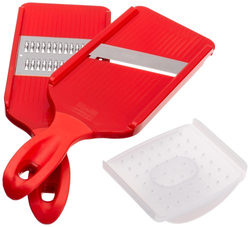 Kuhn Rikon 3-Piece Quick Slice Mandoline Set, Red
