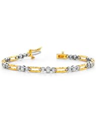 2.00 ctw Diamond Bracelet 14k 2 tone