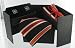 HLA Designer Tie, Cufflinks & Handkerchief Gift Set - Black & Orange Stripe