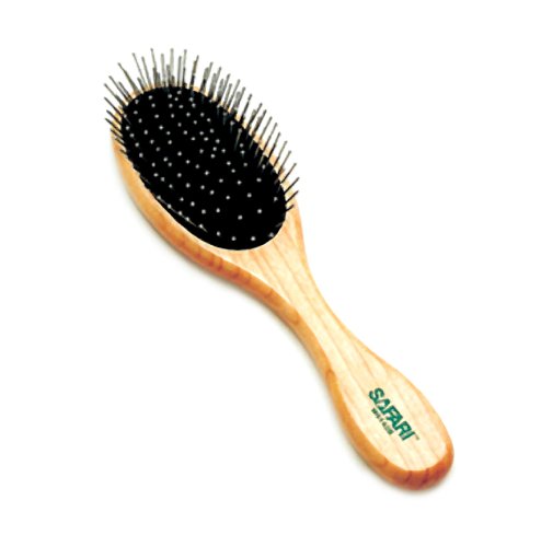 Dog Grooming Brushes:Safari Pin Medium-Large Brush for Dogs with Wood Handle