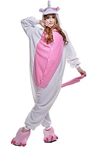 Halloween Animal Pajamas Unisex Sleeping Wear Kigurumi Onesie Cosplay Costumes (M, pink unicorn)