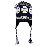 BASEBALL Fleece Lined Knit Winter Hat Black/Blue