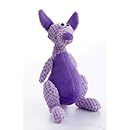 goDog Checkers Kangaroo with Chew Guard Technology Tough Plush Dog Toy, Purple, Large