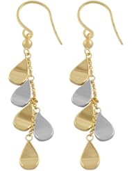 14 Karat Two-tone Gold Teardrops Dangle Earrings