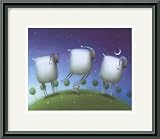 Insomniac Sheep Framed Art Print by Rob Scotten,15 in. x 13 in. Framed