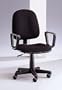 Modern Black Office Chair with Gas Lift Swivel Seat and Black Fabric Cushioned Seat and Back