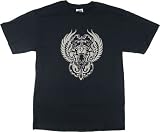 Cool Tribal Tattoo Art Black Men's Tee by Forbes ~ Tribal Cross Panther Wings Men's T-Shirt/Tee-Available in Small, Medium, Large, XL,XXL,XXXL