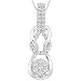 10k White Gold Diamond Love Knot Pendant (1/4 cttw, H-I Color, I2 Clarity), 18
