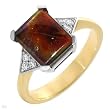 Ring With Genuine Diamonds Made of 14K Two tone Gold. Total item weight 5.0g (Size 7.5)