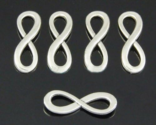 Ftbstyle 50pcs Infinity Charm Pendant Vintage Silvery Connector Link Wish Symbol