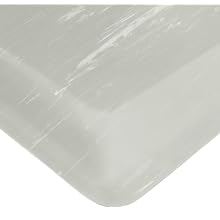 Wearwell PVC 419 UltraSoft Tile-Top Anti-Microbial Mat, Safety Beveled Edges, for Dry Areas, Gray