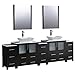 Fresca Bath FVN62-96ES-VSL Torino 96" Modern Double Sink Bathroom Vanity with Vessel Sinks, Espresso