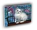cat strange love A2 Large Canvas