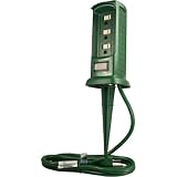 Master Electrician SP-015A Outdoor 3 Outlet Green Power Yard Stake