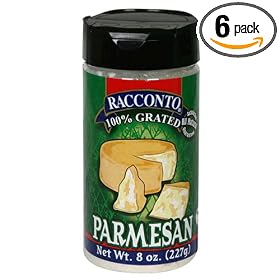 Racconto Grated Parmesan, 8-Ounce Shaker (Pack of 6)