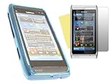iTALKonline BLUE & CLEAR TRANSPARENT ELITE 2 TONE Hard Soft Case Cover Skin ....