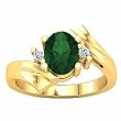 14K Yellow Gold Chrome Tourmaline and Diamond Ring