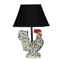 Tucker Rooster Table Lamp - Black/ White (13")