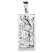 Silver Pendant St Christopher rectangular loop